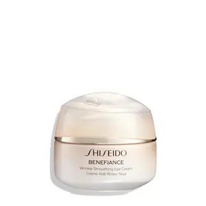 Shiseido Benefiance Wrinkle Smoothing Eye Cream 15ml Anti-Aging with ReNeura Technology & Turmeric Extracts for 48 Hours Hydration Reduces Wrinkles & Dark Circles Lid - Serums, Skin Repair