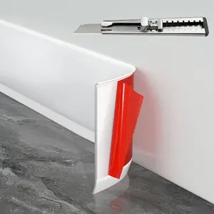 Baseboard Trim,4Inx 20Ft Flexible Baseboard Molding Trim,Self Adhesive Vinyl Baseboard Cove Base, Peel and Stick Wall Base Boards for Garage, Bathroom, Cabinet Floor Wall,White