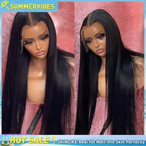 【SummerVibes】Lemoda 13x6 SKINLIKE Real HD Lace Wigs 200% Density Straight 13x4 Full Lace Frontal Wigs 15A Brazilian Straight Virgin Human Hair Lace Front Wig Invisible 0.1mm Ultra-thin Frayed Ends Tiny Knots