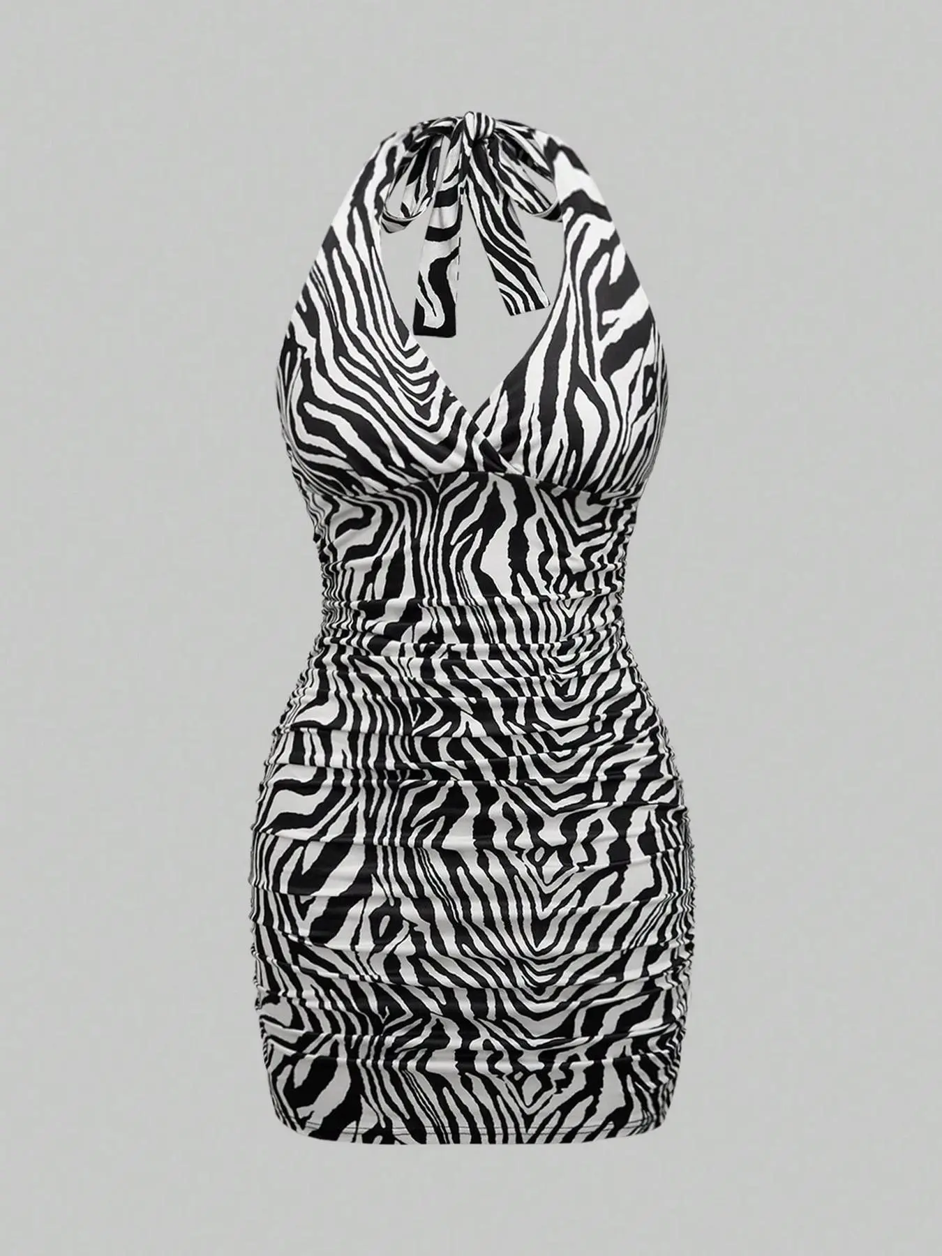 Women's Striped Zebra Stripe Print One Shoulder Dress, Fashion Casual Sleeveless Bodycon Fitted Stretch Dress for Daily Outdoor Wear, Women Dress for Summer