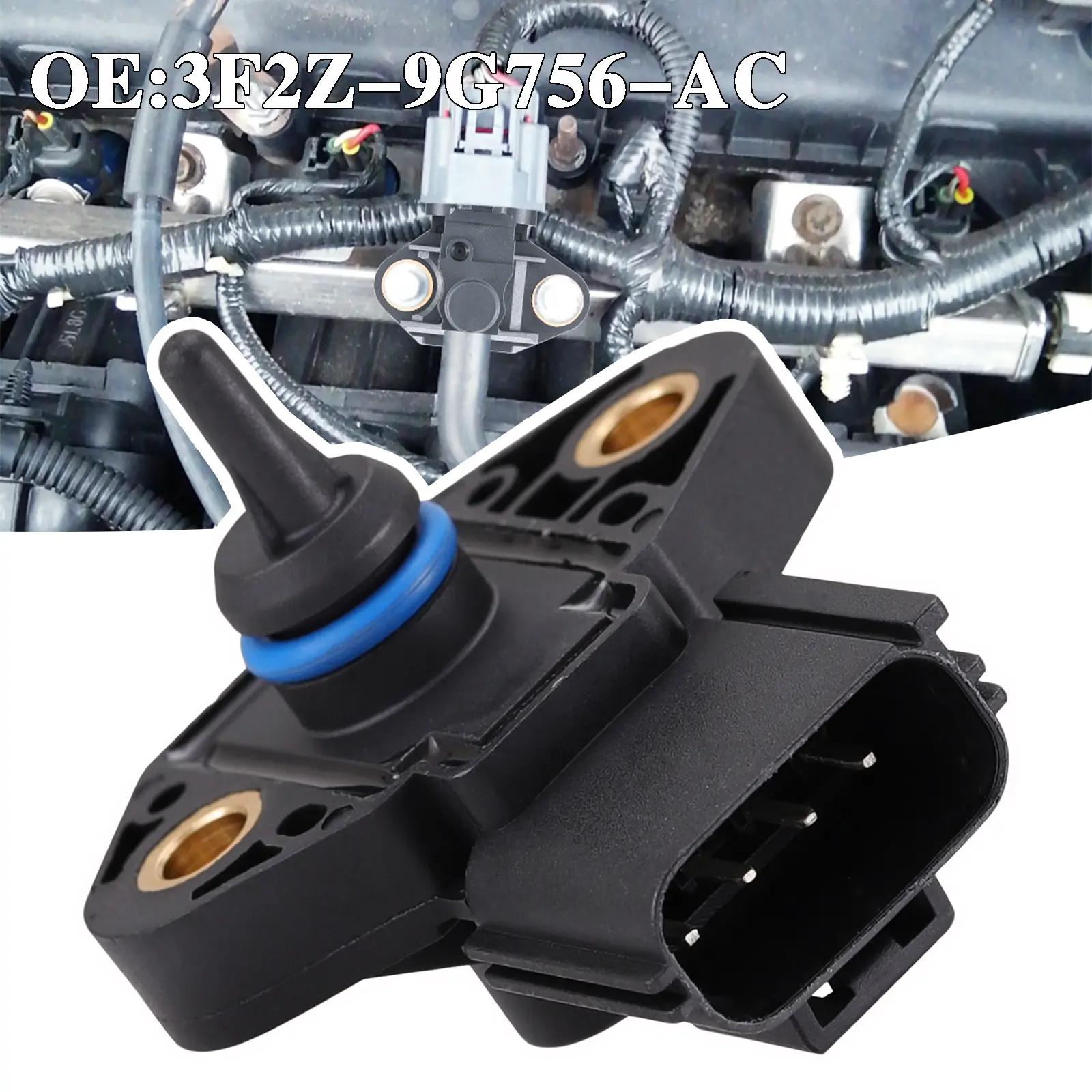 Fuel Rail Pressure Sensor OE 3F2Z-9G756-AC For Ford F-150 Explorer Mustang E-Series Lincoln Mazda 2004-2011 car stuff