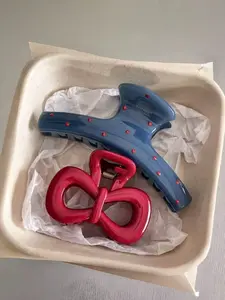 Korean Style Sweet Polka Dot Hair Clips, Geometric Simple Design, Perfect for Daily Use & Stylish Looks, Ideal Gift for Her, Hair Claw