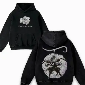 Lufi JoiBoy One Pice-hoodie Retro Vintage Unisex Anime Manga Acid Washed Cotton Washed T-Shirt, Hoodie 3L9
