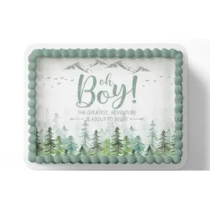 WOODLAND BABY SHOWER CAKE TOPPER Edible Image Woodland Sheet Cake  Cake Topper Woodland Edible Image Sheet Cake