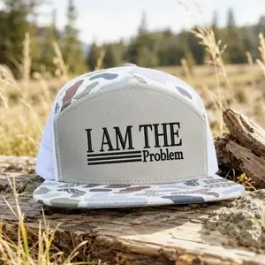 I Am The Problem Hat, Funny Trucker Cap, Camo Richardson 112 Snapback, Sarcastic Embroidered Hat