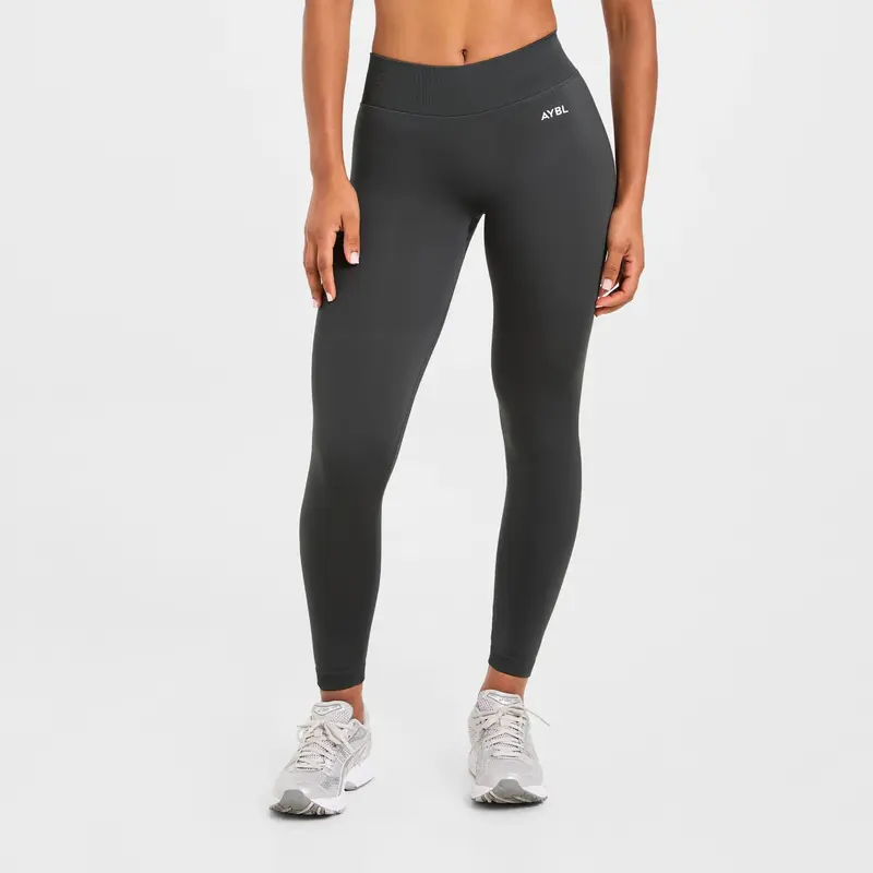 AYBL Adapt Seamless Leggings - True Mid-Rise Fit with V-Back Waistband, Engineered Scrunch Knit, Enhanced Glute Contouring, 49% Polyester 42% Nylon 9% Elastane
