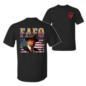 Trump Fafo 2025 Shirt, FAFO 47 Trump Unisex Cotton 2 Sides Shirt, Trump FAFO US Flag Vintage Shirt, Gift For Trump Supporters, Full Colors, Print Tee.