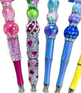 Live Claim Beaded Pens with Large Character Toppers and Colorful Focal Beads for Stylish Writing