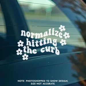 Normalize Hitting The Curb Decalfunny Bumper Sticker