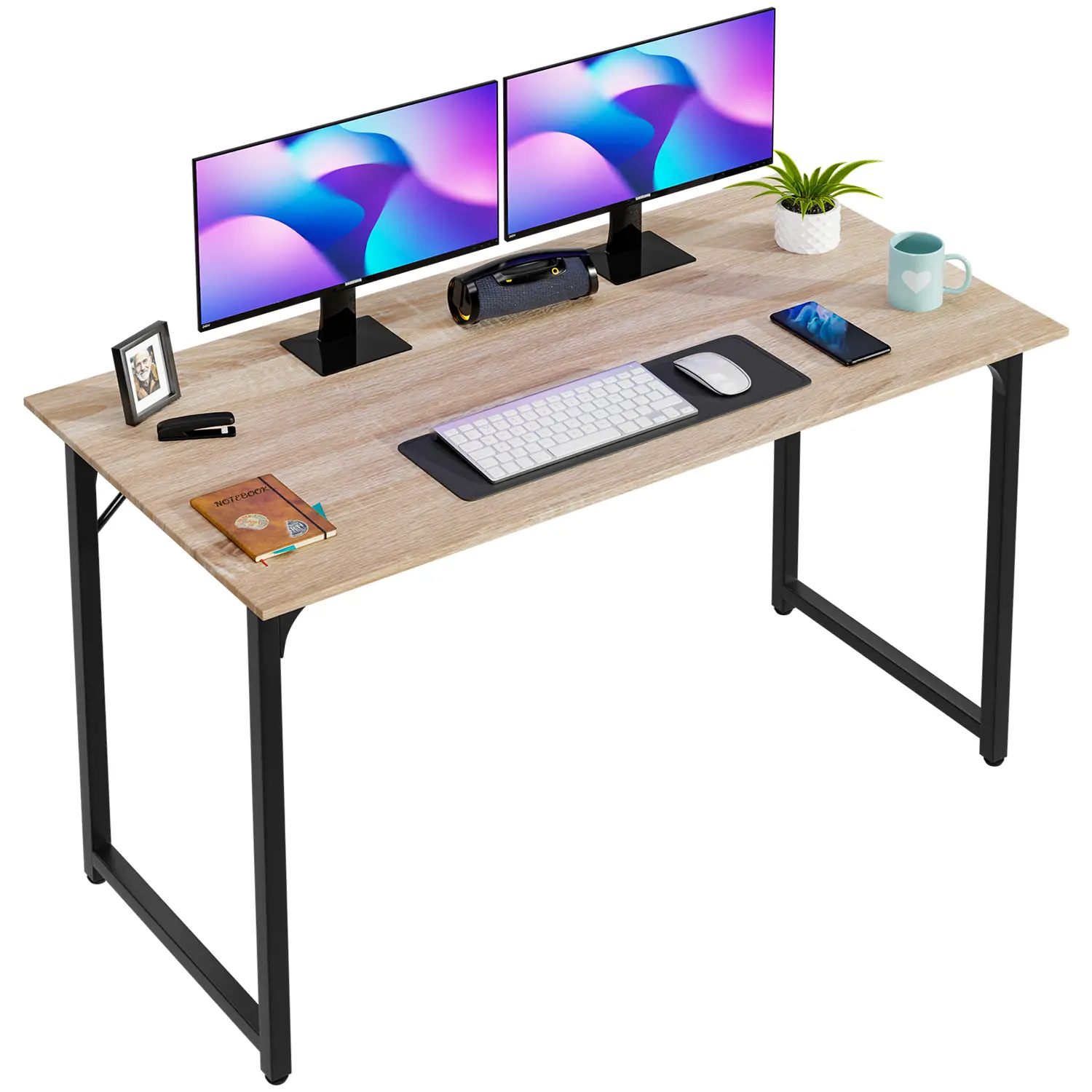 Computer Desk 47/39/32 inches Writing Desk Home Office Study Workstation Modern PC Laptop Sturdy Simple Gaming Desk with Metal Frame