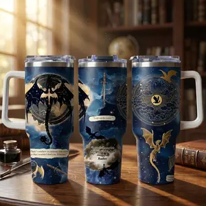 Fourth Wing 40oz Tumbler, Basgiath War College Tumbler, Dragon Fantasy Insulated Mug with Handler, Gifts For Book Lover