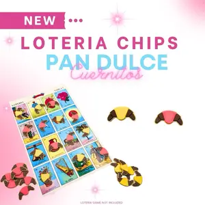 50 Cuernitos Loteria Game Markers Chips Custom Designed Pan Dulce Shaped Chips for Lotería Enthusiasts - Perfect for Family Game Nights & Lotería Parties
