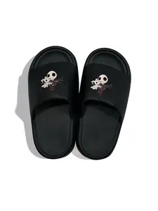 Women's Nightmare Before Christmas Slippers Compatible for Tim Fans - Jack Skellington & Dog Design, Soft Non-Slip Indoor House, Warm, Multi-Color & Size Options (Ladies), Women Shoes