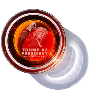 Engraved Trump 47 President Whiskey Glass, Trump 2024 on Rock Glass, Bourbon Lover Gift, Republican Gifts