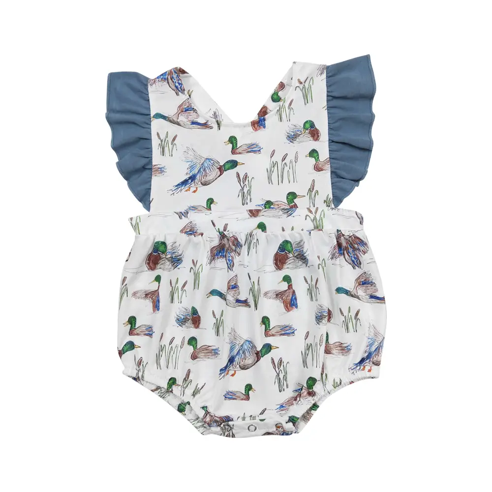 hunting baby mallard duck milk silk romper
