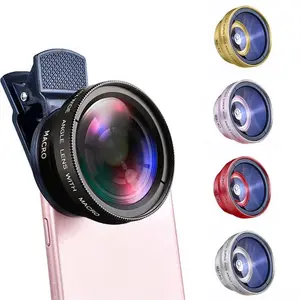 2 in 1 Mobile Phone Lens, Wide Angle Macro Lens with Clip, Phone Lens for iPhone Android, Outdoor Travel Equipment, Camera Phone Accessories