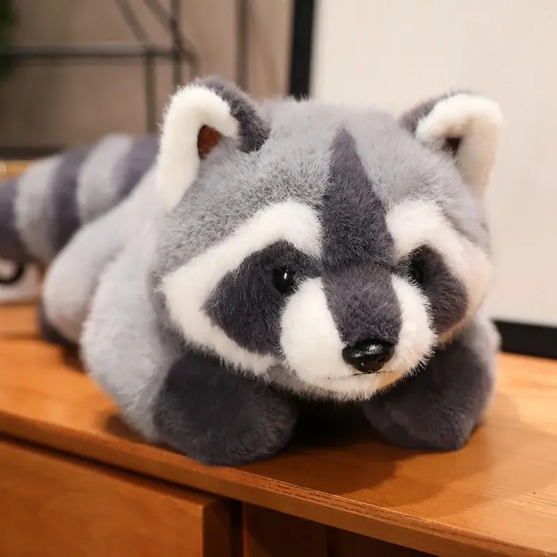 High Quality 100% Brand New Soft Cotton Raccoon Plush Toy - 40/55cm Kawaii Pillow Shape Stuffed Animal, Home Decor Figurine for Birthday Gift, with Dropship and Wholesale Service