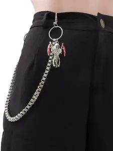 Hip Hop Pants Chain Grim Reaper Pendant Heavy Chain O-Ring Men’s Metal Jean Chain Unisex Punk Goth Bag Chain Swag Accessory
