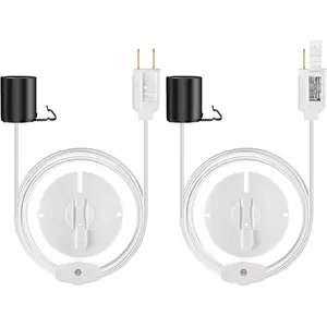 2 Set Christmas Blow Mold Light Kits Outdoor Replacement,E27 E26 Single Accessory Cord Salt Lamp Light Socket for Christmas Village Lights Ceramic Tree Craft and Santa Snowman Decorations