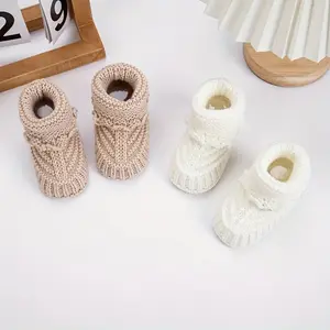 NewNew2Pairs/Pack 0.0-39.37ft Baby Knit Socks Solid Crochet Walking Socks Ins Cream White Color Short Ankle Socks for Infant Boys Clothing Birthday Gift