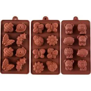Molds Non-stick  Candy Mold,Soap Molds, Baking mold Making Kit, Set of 3 Forest Theme with Different Shapes ,Lovely & Fun for