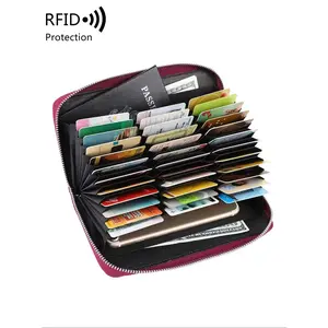 Women's 2024 New Solid Color, Large Capacity Credit Card Holder, with RFID Blocking, Casual Versatile Credit Card Organizer for Women & Men, Credit Card Wallet