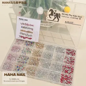 Premium Colorful Treasure Box Acrylic Flatback Mini Fancy-Shaped Rhinestones – High-Quality Shiny Crystals for DIY Nail Art, Tumblers & Crafts, 5 Styles Per Box, 1000+ Pieces