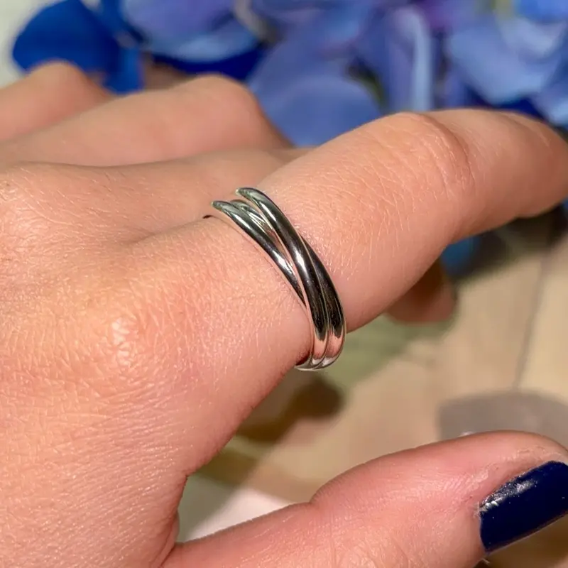 Handmade Interlocked Fidget Ring | Sterling Silver | Sizes 3-14, half sizes included