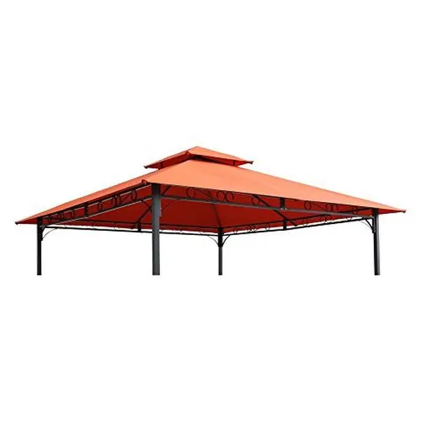 212 MAIN 10 ft. St. Kitts Outdoor Gazebo Patio Canopy Replacement Top, UV-Resistant, Terra Cotta Color, with Slip Pockets
