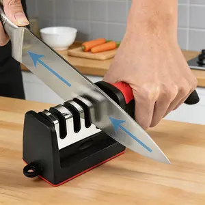 4-in-1 Kitchen Knife Accessory: 3-Stage Knife Sharpener—Helps Repair, Restore, and Polish Blades; Suitable for Knives and Cutting Tools, Ideal for Both Kitchen and Outdoor Use.
