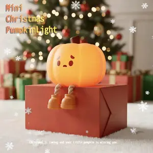 Christmas Pumpkin Night Lamp - A cute rechargeable desk lamp, suitable for winter home and bedroom decoration, a lovely Christmas gift