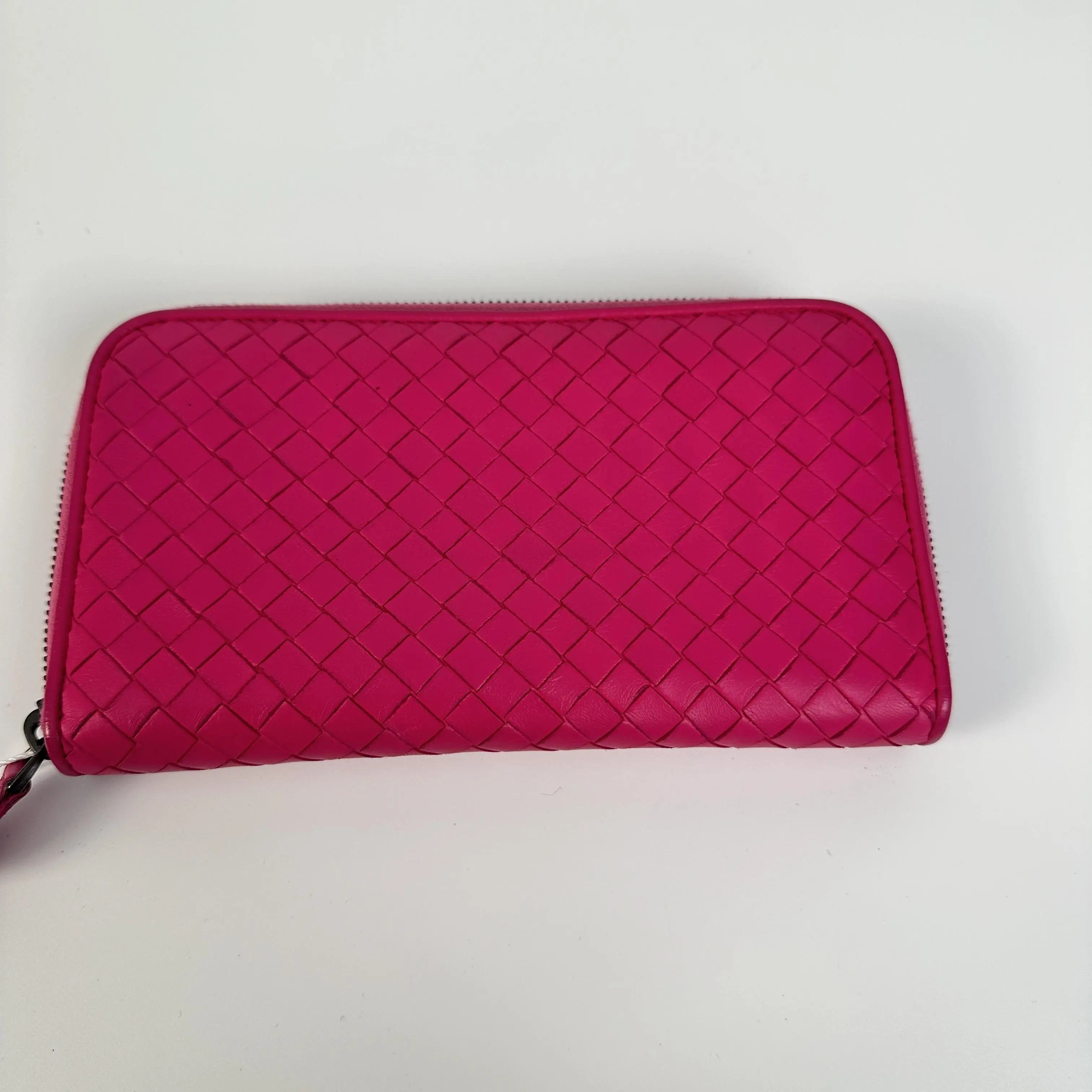 Pre-owned Bottega Veneta Leather Clutches & Wristlets US0062 Intrecciato Clutch | Pink OH1082