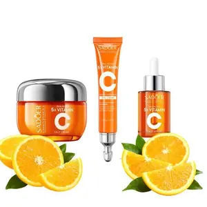 Korean face cream、serum、eye cream, 5 in 1 VC Brightening Kit, moisturizing face cream, containing citrus essence