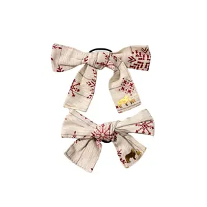 Christmas Snowflake White Hairbow