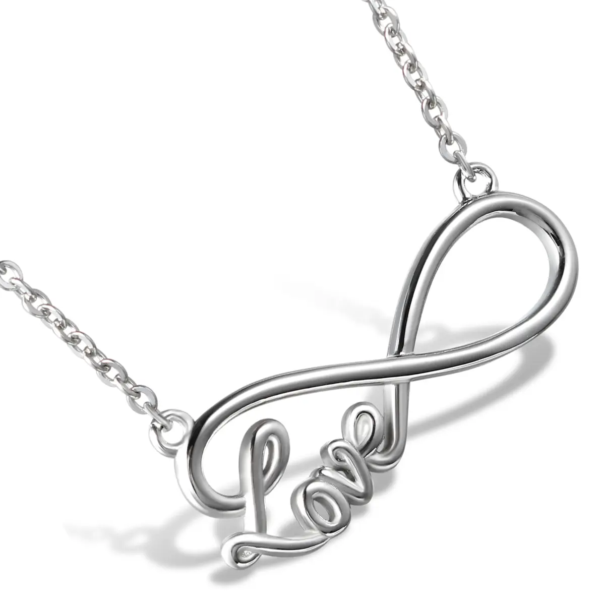 OIDEA Women's Infinity Symbol Love Stainless Steel Pendant Necklace, Shiny Sparkling Long Length 18" Silver Necklace, Long Length Necklaces, Shiny Sparkling Necklaces
