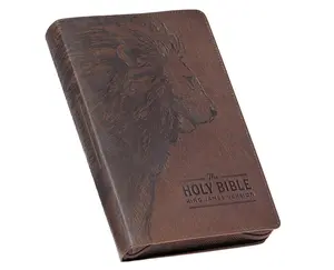 KJV Holy Bible, Standard Size Faux Leather Red Letter Edition Thumb Index, Ribbon Marker, King James Version, Brown Lion Zipper Closure (KJV Deluxe Gift Editions) Imitation Leather – July 1, 2023