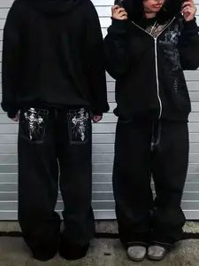 Men's New Loose Denim Jeans, Fashionable Embroidered Casual Style, Versatile All-Season Wear, Comfortable & Stylish Design