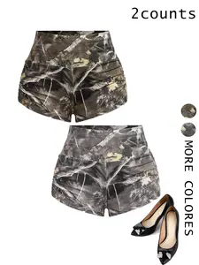 Women's Camouflage Print Shorts, Casual Style Comfy Breathable Lightweight Skinny Shorts for Everyday Wear, Ladies Bottoms for All Seasons