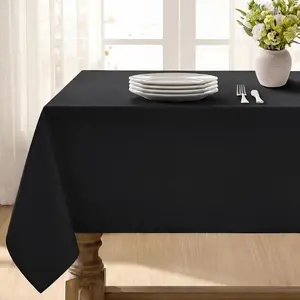 60x102 Rectangle Tablecloth, Waterproof & Stain Resistant Table Cloths Wrinkle Free Washable Table Cover for Dining///Wedding - Black