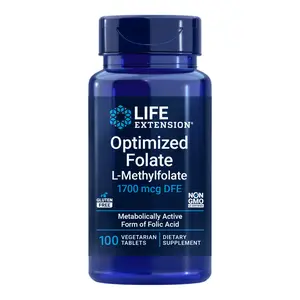 Life Extension Optimized Folate 1700 MCG DFE, 100 Vegetarian Tablets