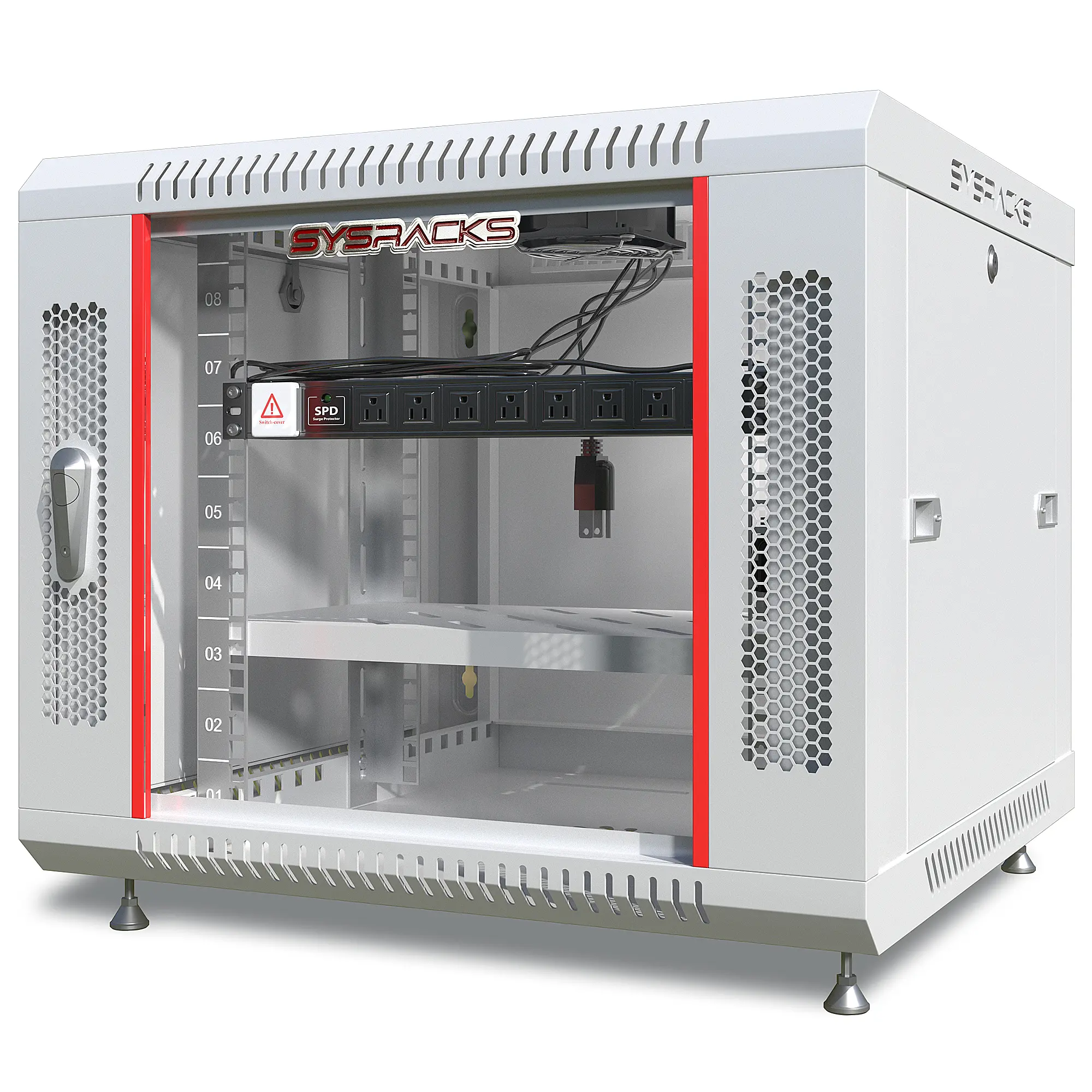 SYSRACKS 9U Wall Mount Server Rack Cabinet with Locking for