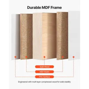 VEVOR Sliding Closet Door, 60 (Double 31)x 80, 5-Lite Frosted Glass Bypass Sliding Doors with Hardware Kit Floor Guide, Solid Wood MDF Slab with Water-Proof PVC Surface for Closets Bedrooms