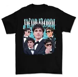 Jacob Elordi Black And Vintage Shirt Graphic Tee Trendy Streetwear