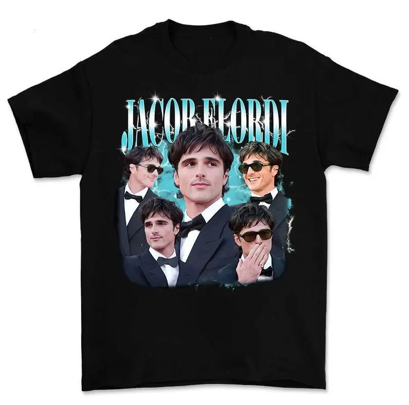 Jacob Elordi Black And Vintage Shirt Graphic Tee Trendy Streetwear