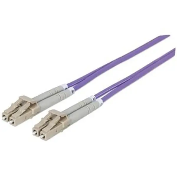 Intellinet Network Solutions Fiber Optic Patch Cable LC/LC OM4 50/125 Multimode Duplex Violet 3 ft 1 m