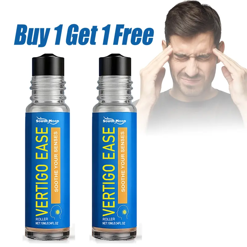 (Buy 1 Get 1 Free) Vertigo Ease 20ml Aromatherapy Body & Massage Oil - 2 Bottles, Natural Blend Body Care, Migraine, Headache & Nausea Relief, Chemotherapy Symptoms & Seasickness Aid, Travel-Friendly On-the-Go Support