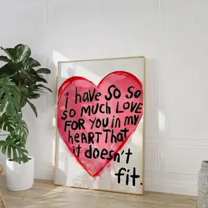 So Much Love" Unframed Wall Art - Romantic Quote Poster