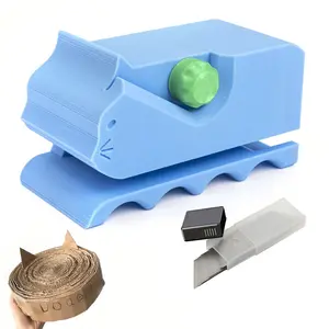 Cardboard Cutter for Cat Scratchers with 10pcs Blade,3D Printed Card Board Cutter Kids DIY Cat Scratchers Cardboard Strip Tool Machine for Cat Lover