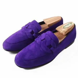 Pre-owned HERMÈS Suede Small Leather Goods Hermes Moccasin loafers Loafers