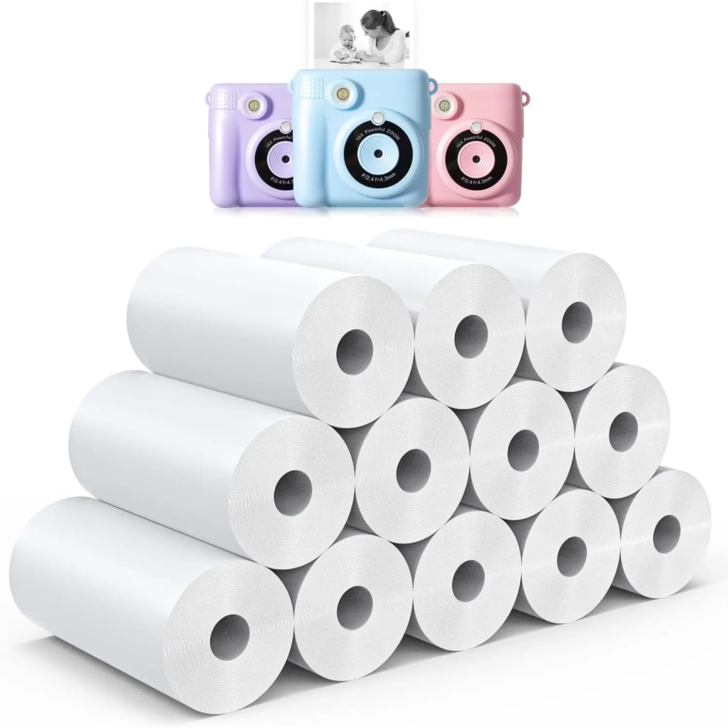Instant Camera Print Paper, High-Quality Thermal Roll for Most Instant Cameras, Portable Thermal Printing Paper, Premium Quality Prints
